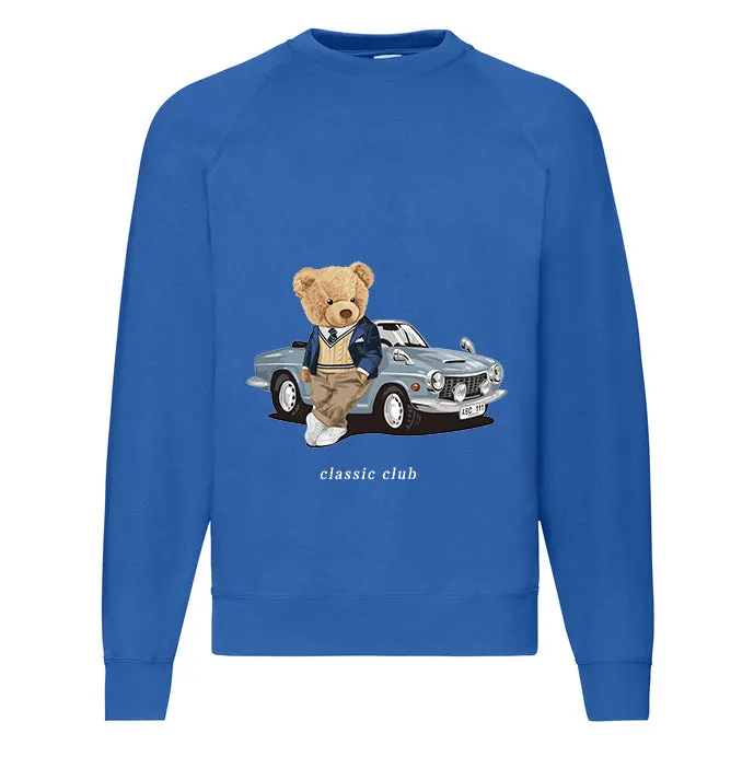 Eco-Friendly Vintage Car Bear Pullover