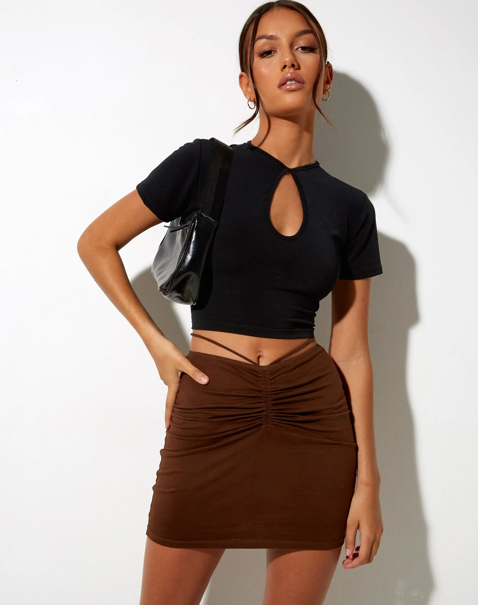 Ejon Mini Skirt in Cocoa