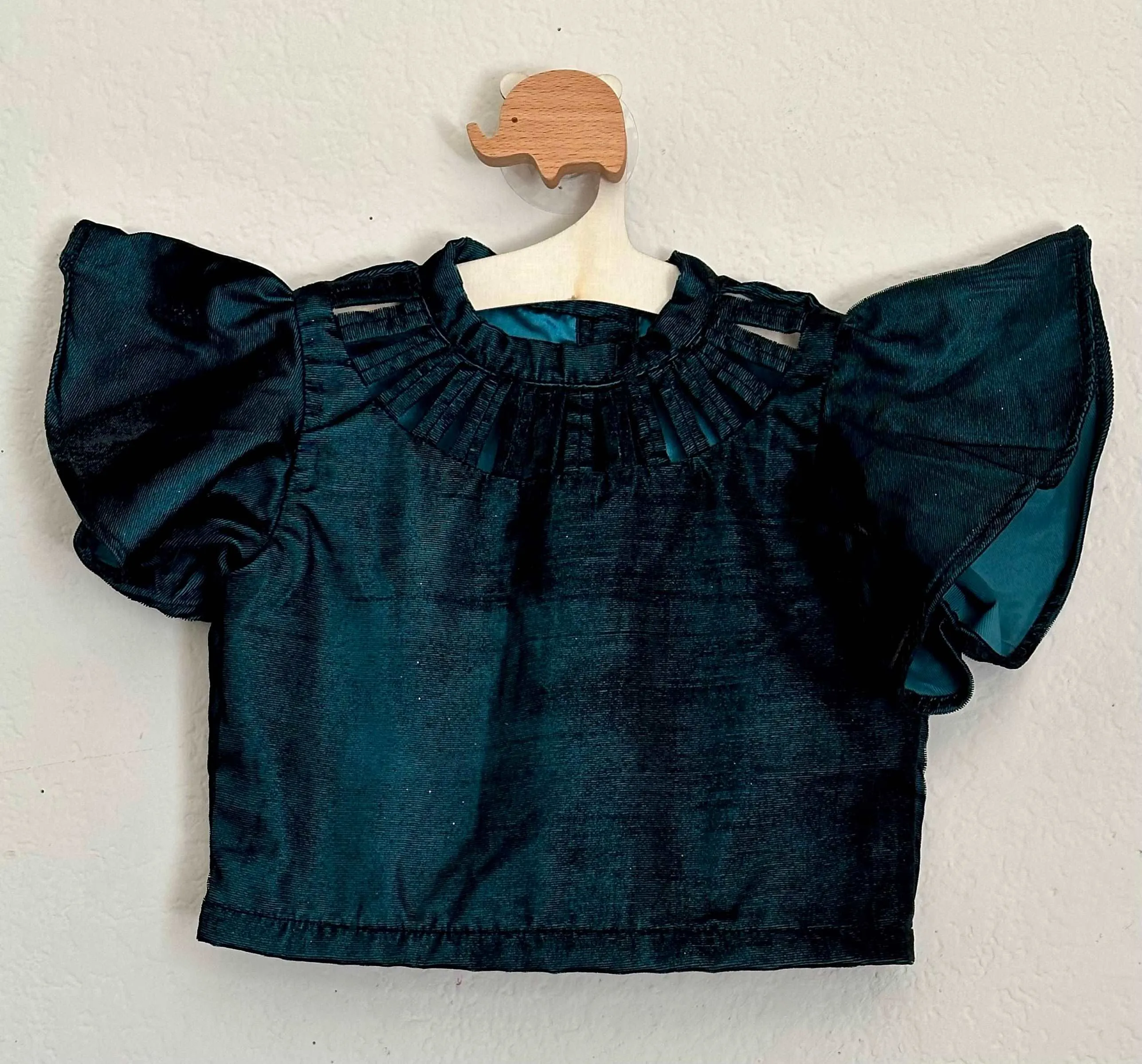 Elegant Organza Skirt with Velvet Crop Top | 5-6 Yrs