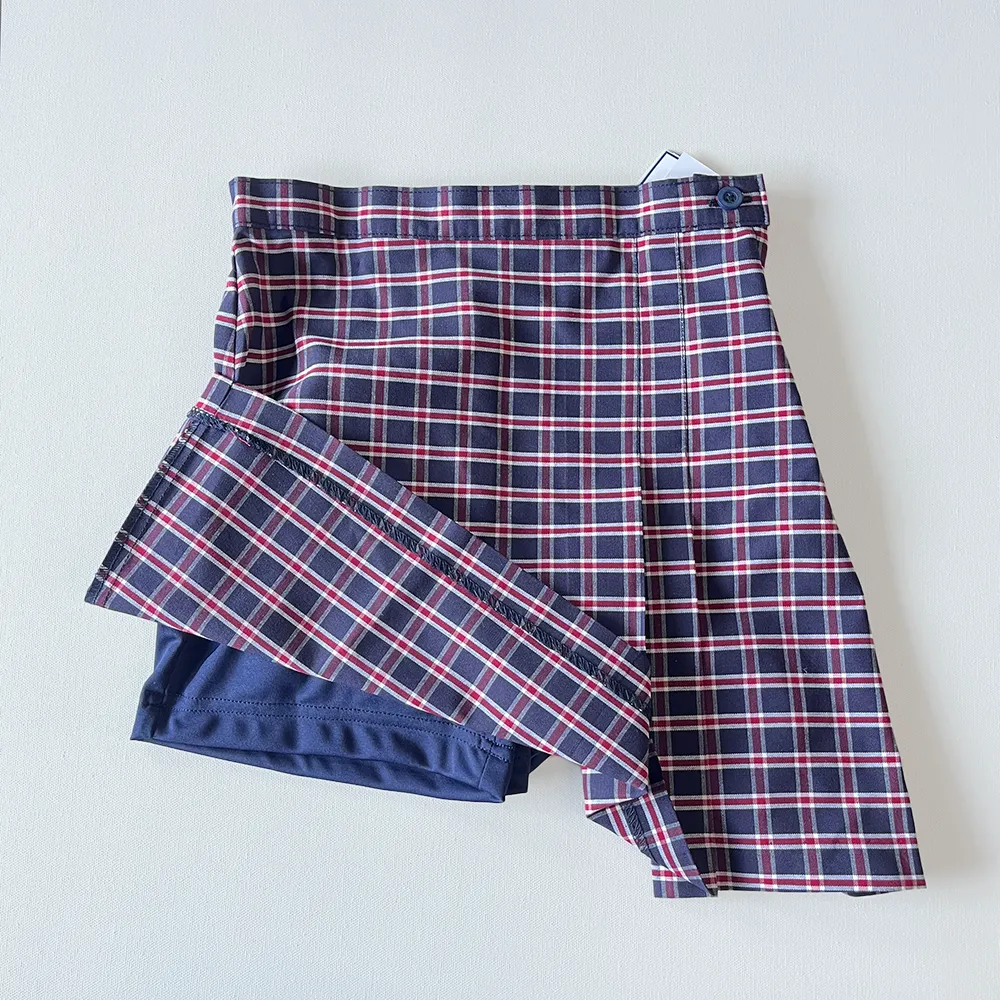 EW Double Pleat Skort Plaid 3C