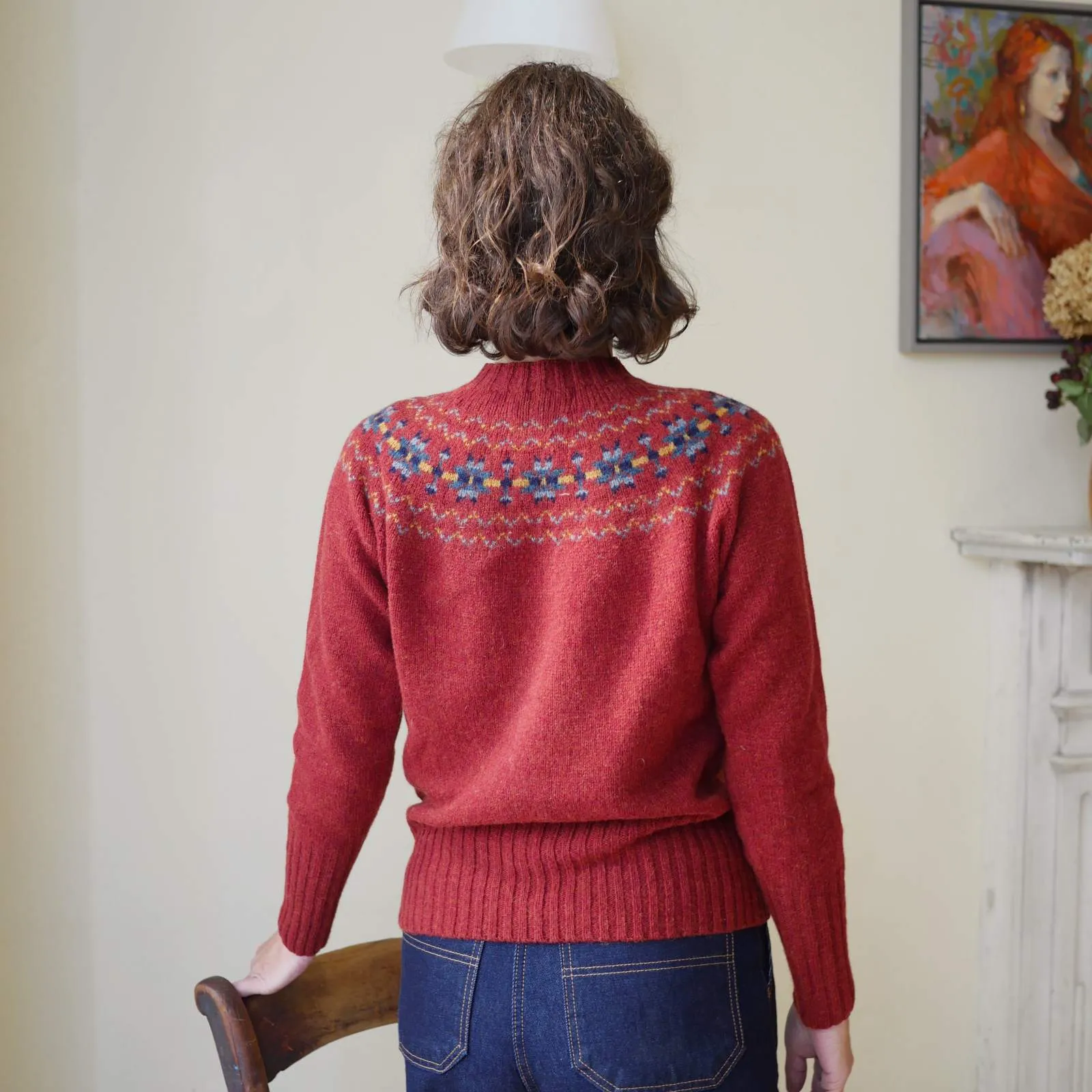 Fair Isle Crew Neck Jumper - Autumn Berry