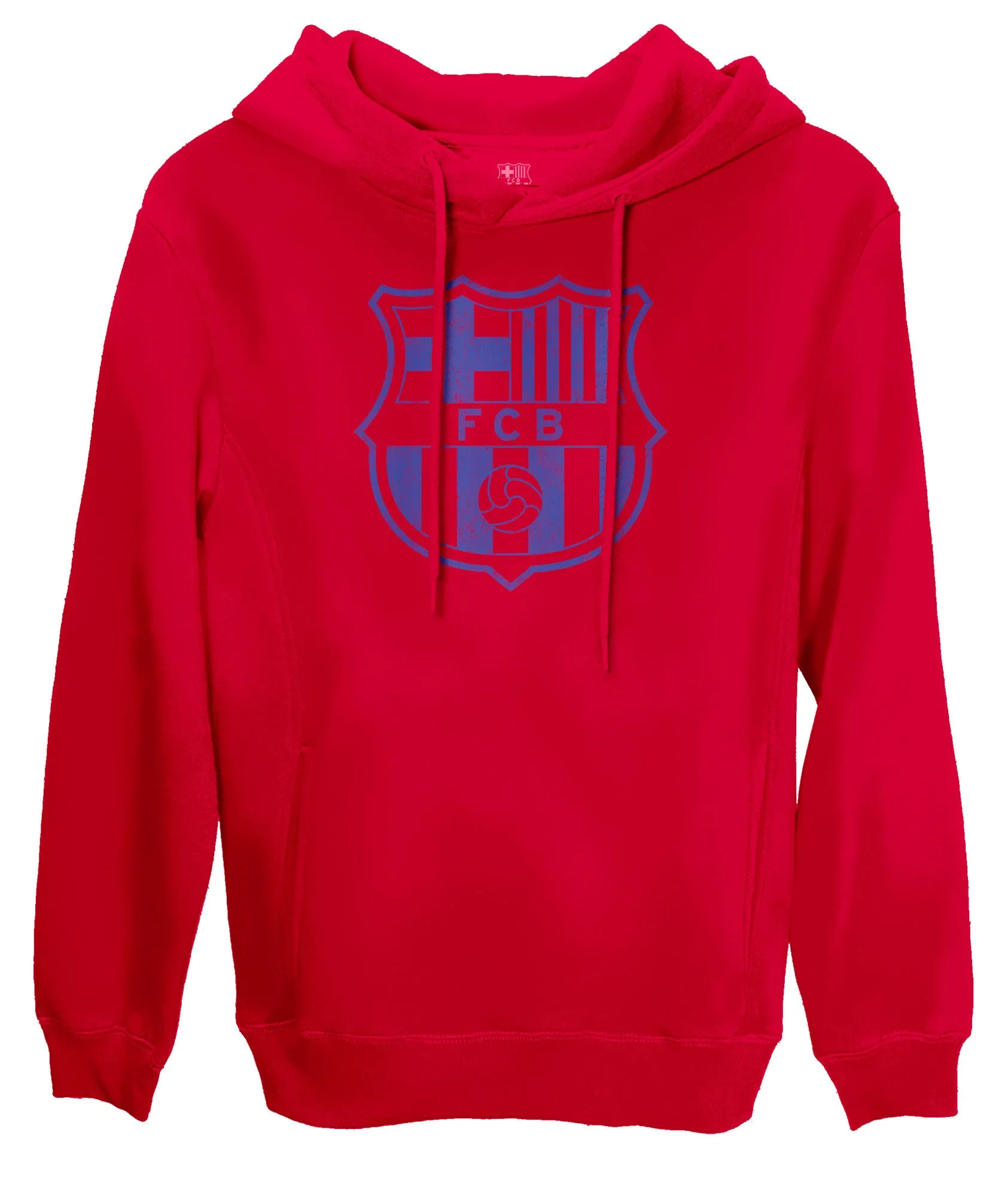 FC Barcelona Mono Badge Fleece Pullover Hoodie - Red