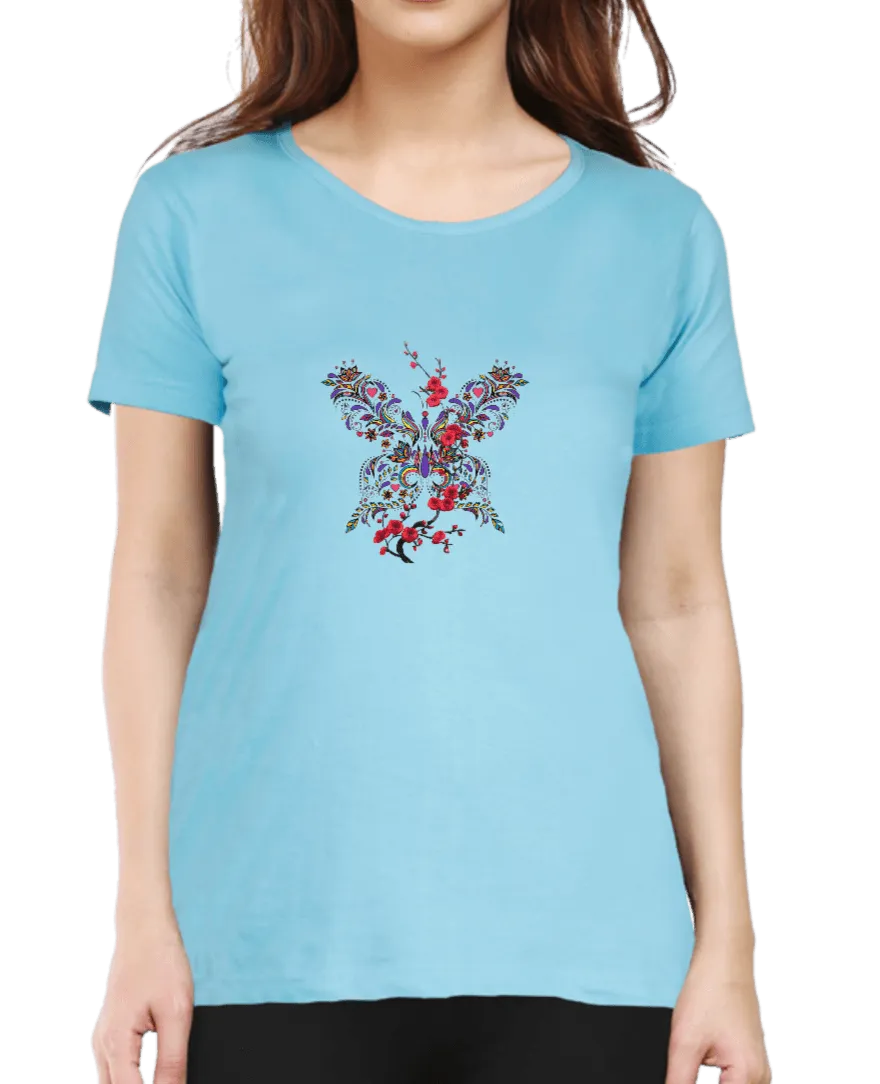 Floral Design T Shirt for Women D02