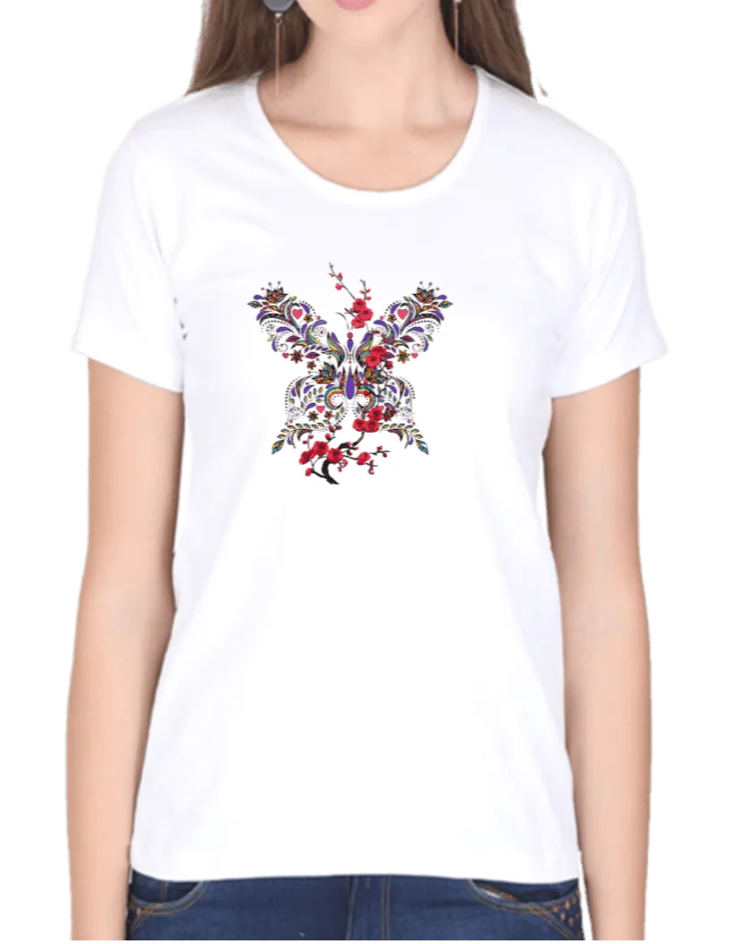 Floral Design T Shirt for Women D02