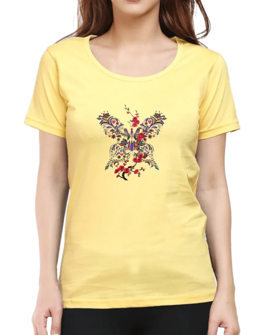 Floral Design T Shirt for Women D02