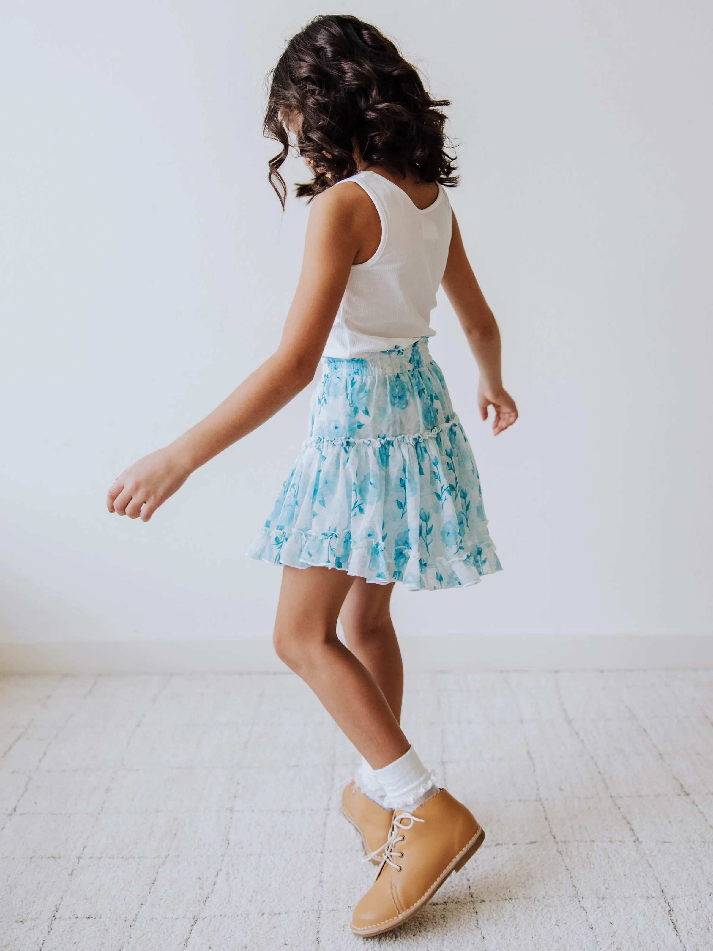 Flowy Tiered Skirt - Velvet Roses