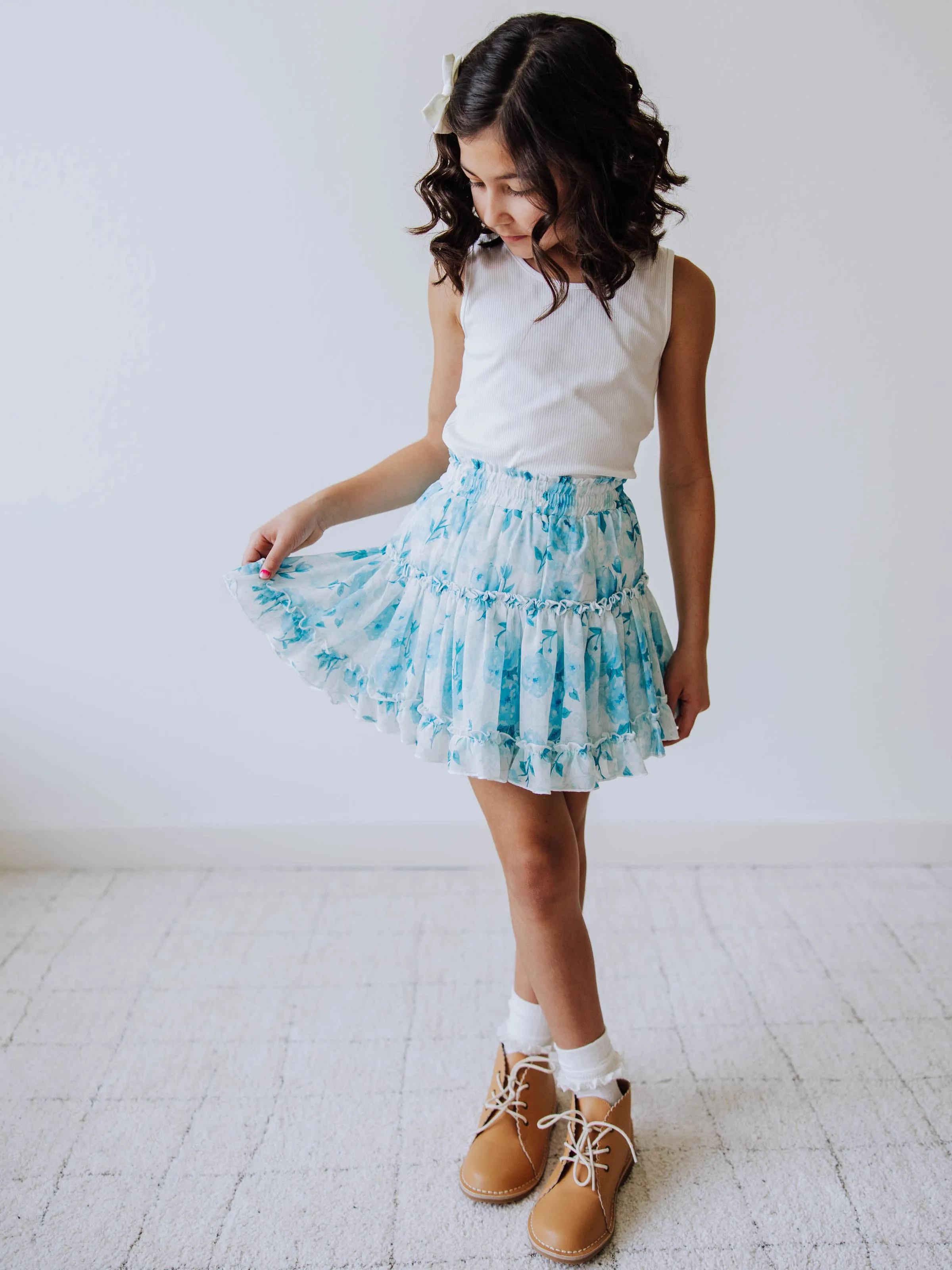 Flowy Tiered Skirt - Velvet Roses