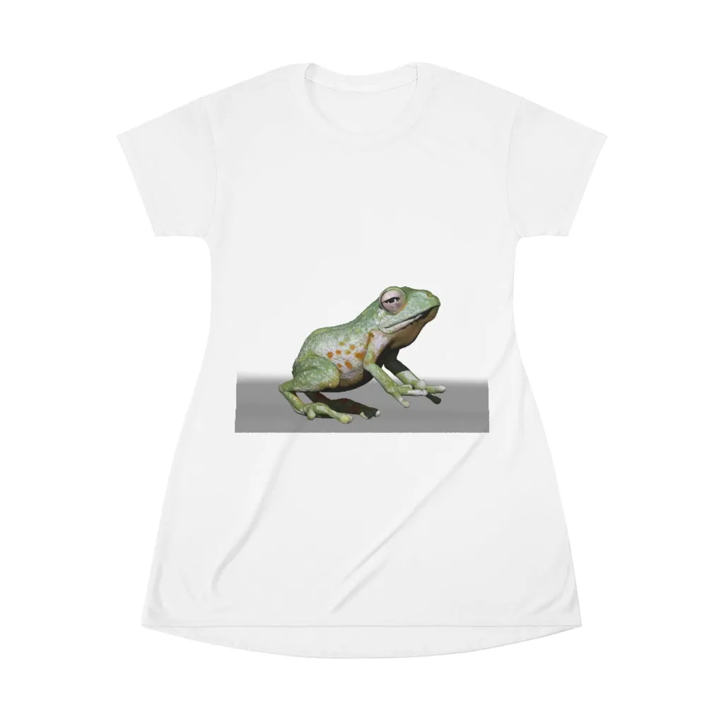 Frog All Over Print T-Shirt Dress