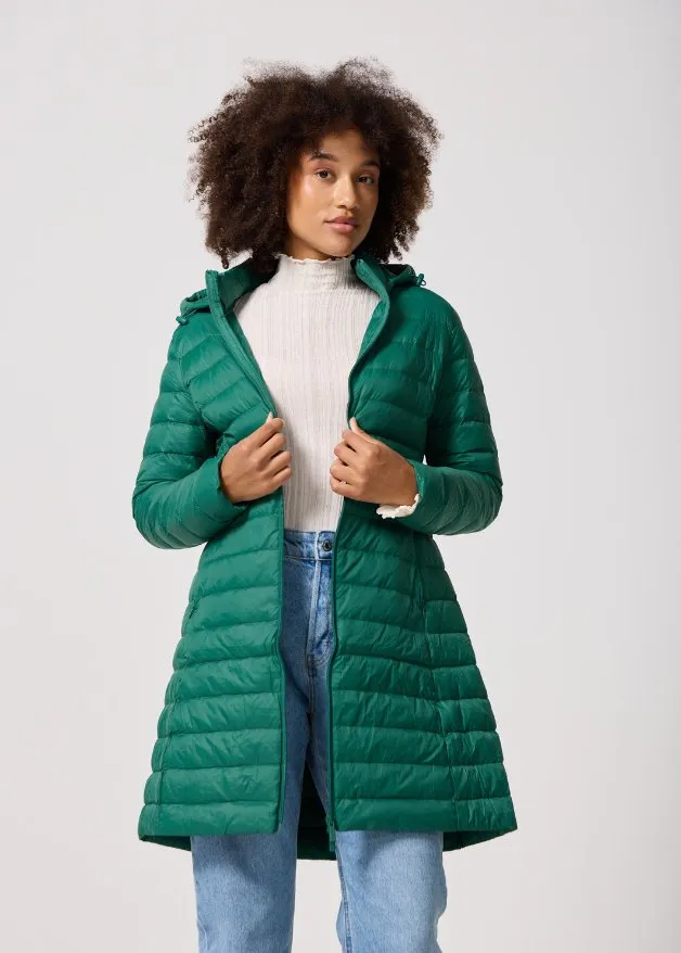 Game Day Duck Down Midi Puffer Coat