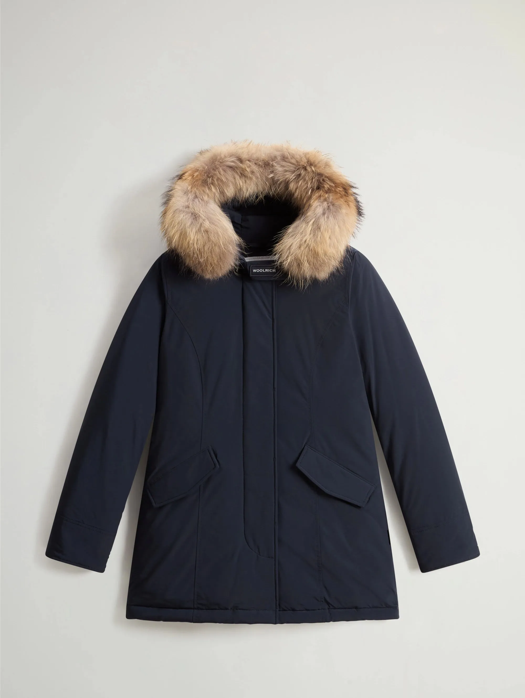 Giaccone Luxury Parka con Pelliccia Blu