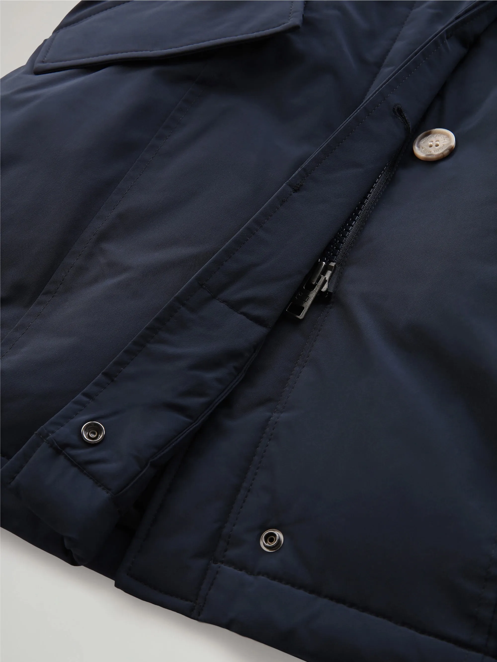 Giaccone Luxury Parka con Pelliccia Blu