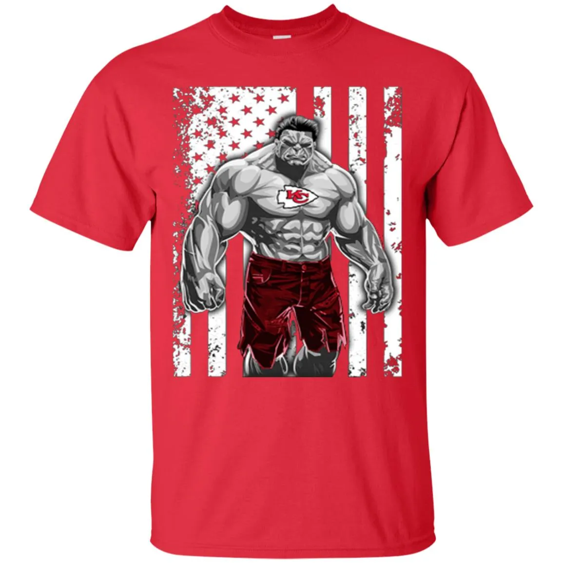 Giants Hulk Kansas City Chiefs T-shirt Men Cotton T-Shirt