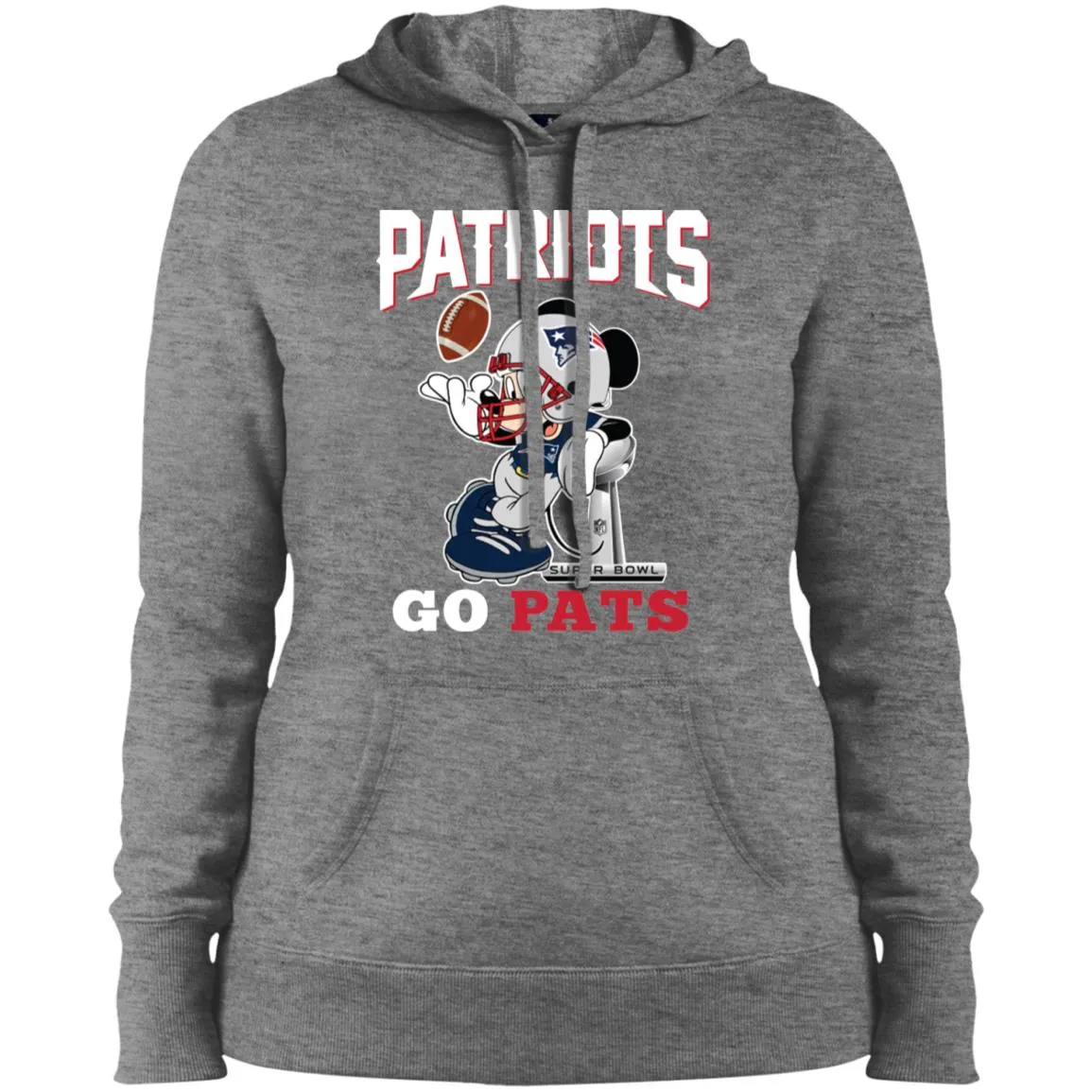 Go Pats - New England Patriots Super Bowl 2019 Mickey Mouse Football Nfl Women Hooded Sweatshirt