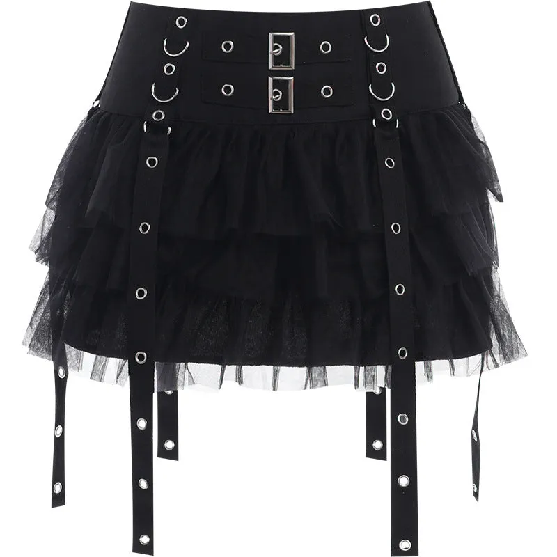 Gothic Dark Fashion Versatile Sexy Slim Fit Mini Skirt