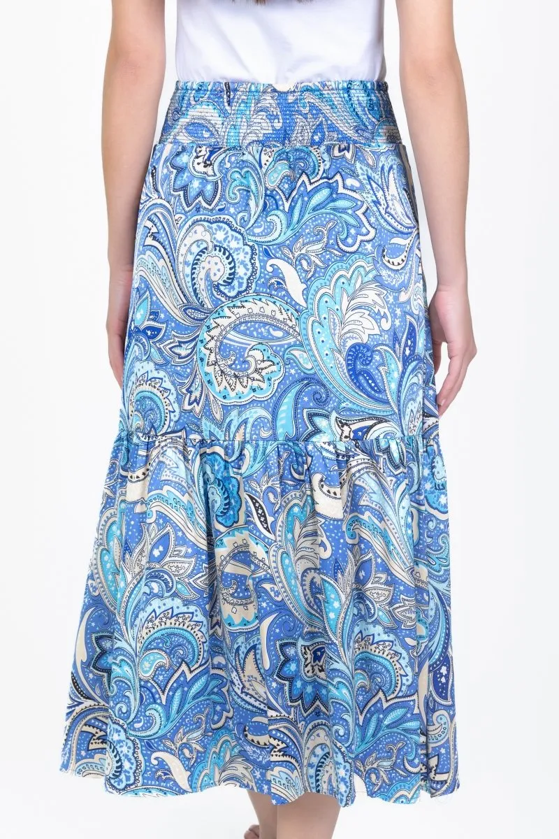 GWENYTH SKIRT (BLUE/IVORY)