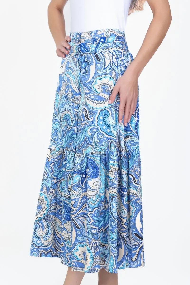 GWENYTH SKIRT (BLUE/IVORY)