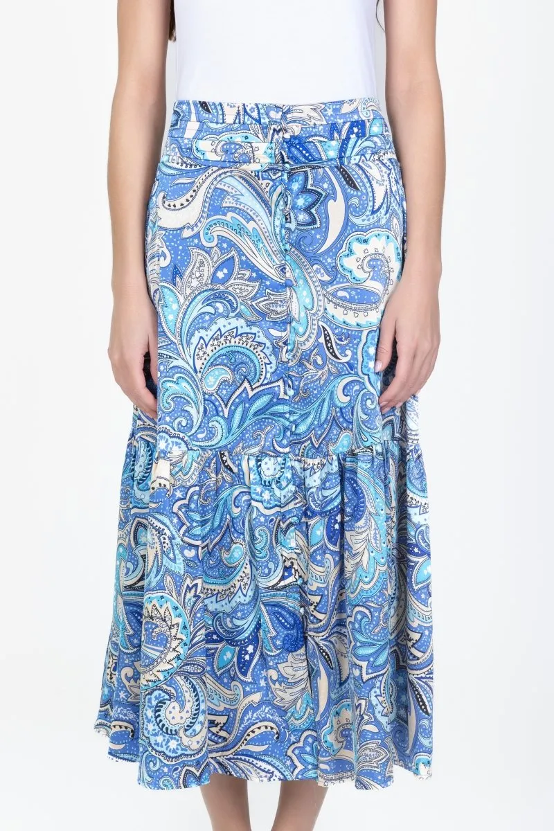 GWENYTH SKIRT (BLUE/IVORY)