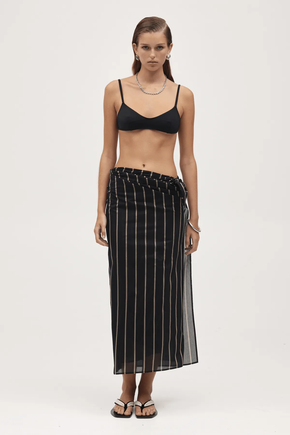 HATTIE SARONG BLACK STRIPE