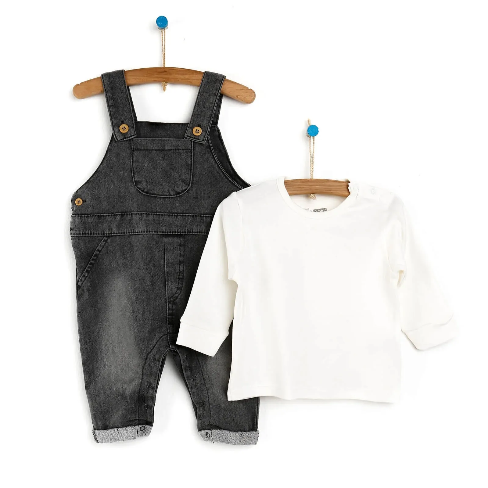 HelloBaby Overall Shorts-Sweatshirt - Anthracite