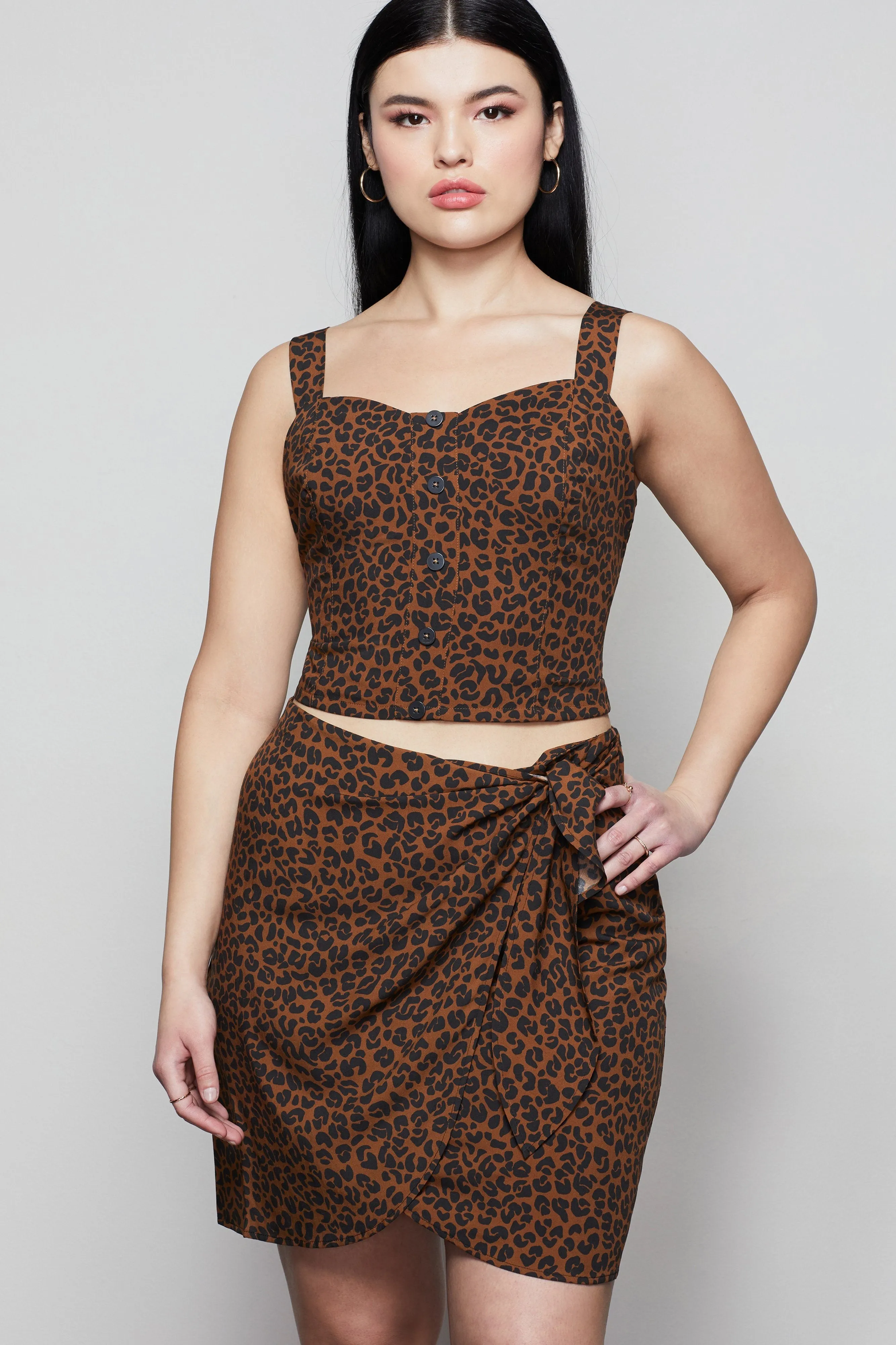 HIGH WAIST SARONG MINI | CHAI LEOPARD001