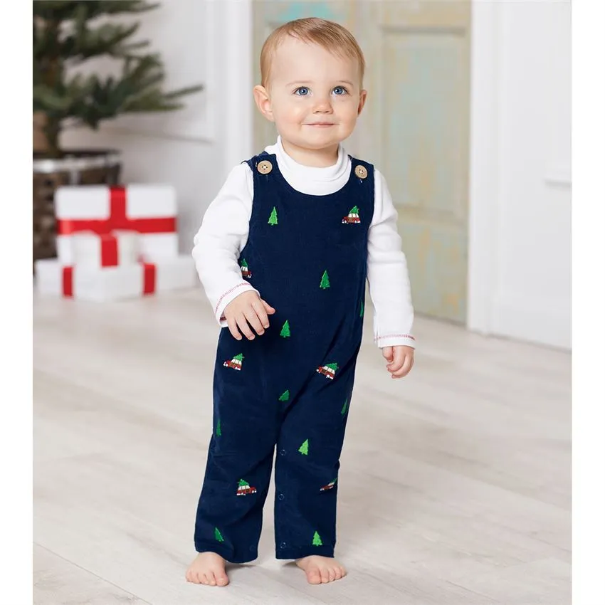 Holiday Navy Overall Set