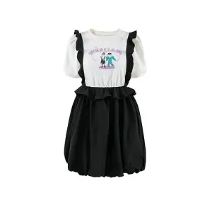 Hèrlian Hand-painted Girl SIS Two Piece Bubble Skirt