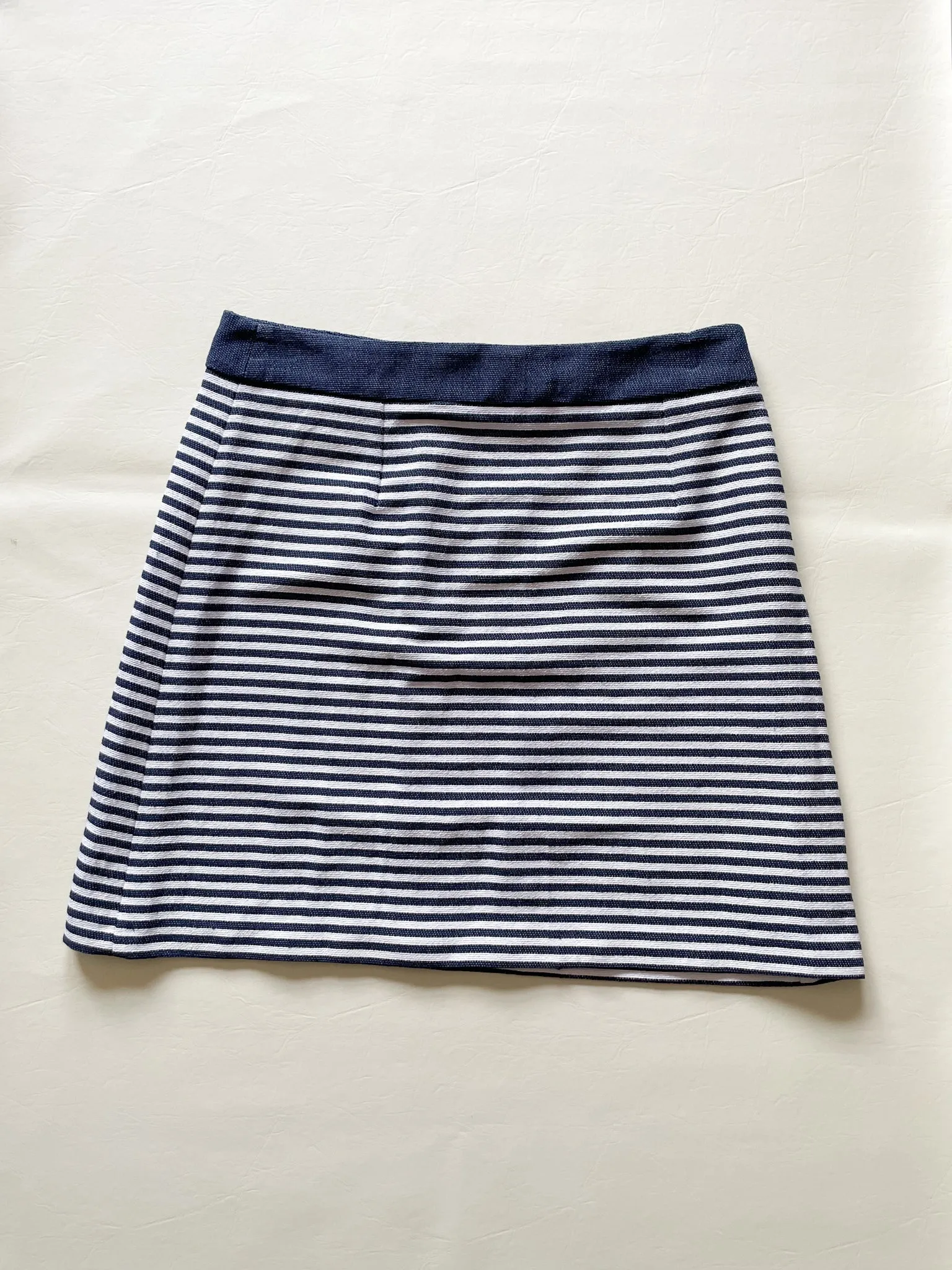 Jack Wills Navy White Stripe Cotton Blend Mini Skirt - Size 6