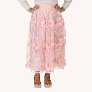 Jewel Flower Embroidered Skirt