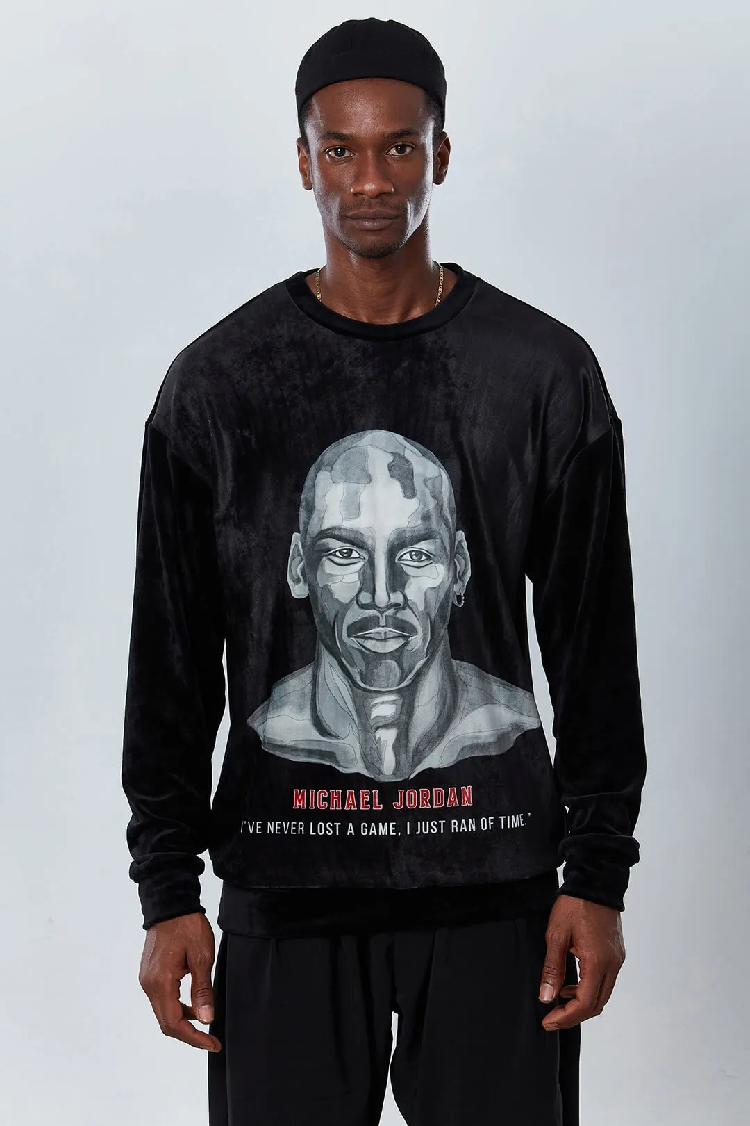 Jordan Black Velvet Sweatshirt - Dear Deer