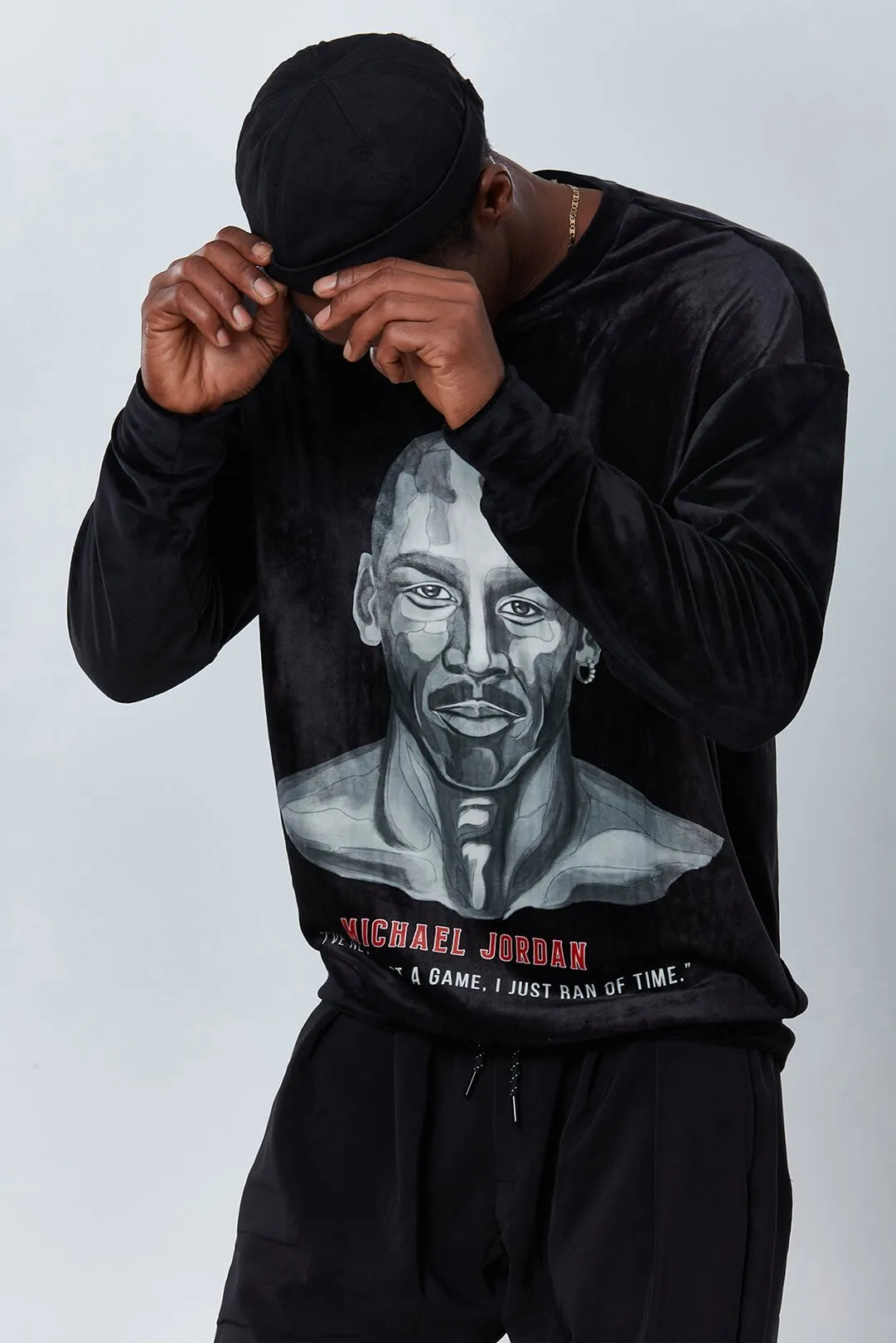 Jordan Black Velvet Sweatshirt - Dear Deer