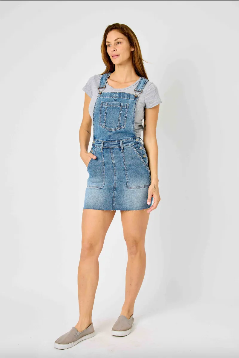 Judy Blue Raw Hem Overall Skirt