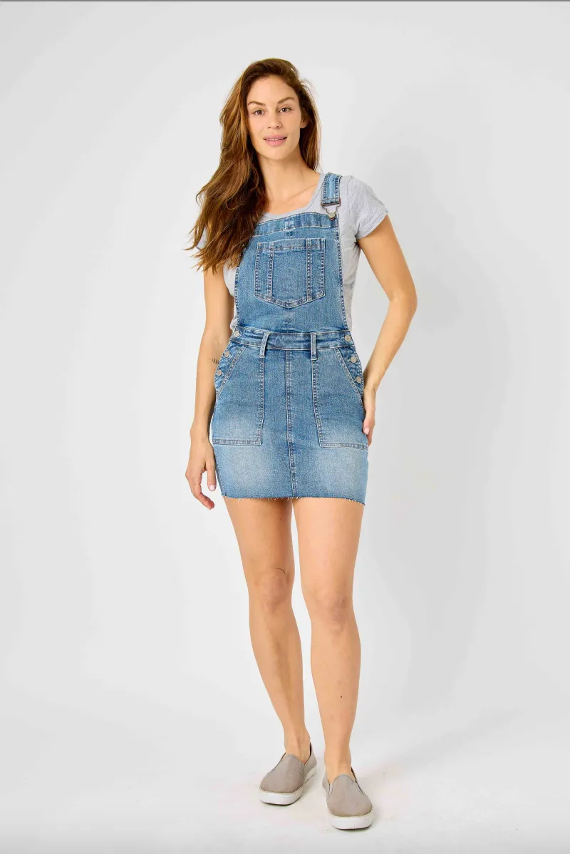 Judy Blue Raw Hem Overall Skirt