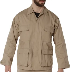 Khaki - Military BDU Shirt - Polyester Cotton Twill