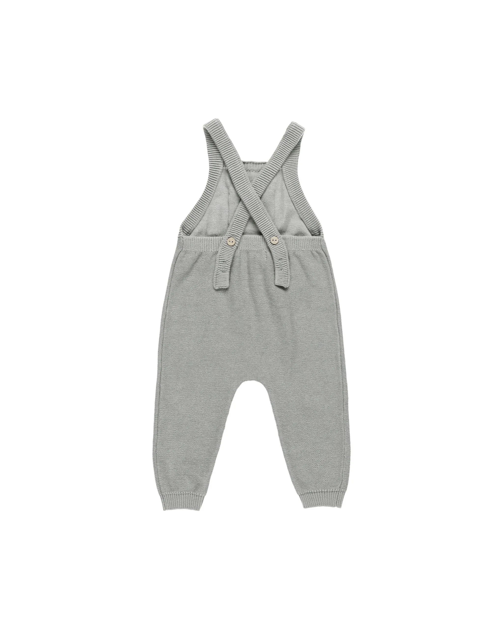 Knit Overalls - Dusty Blue