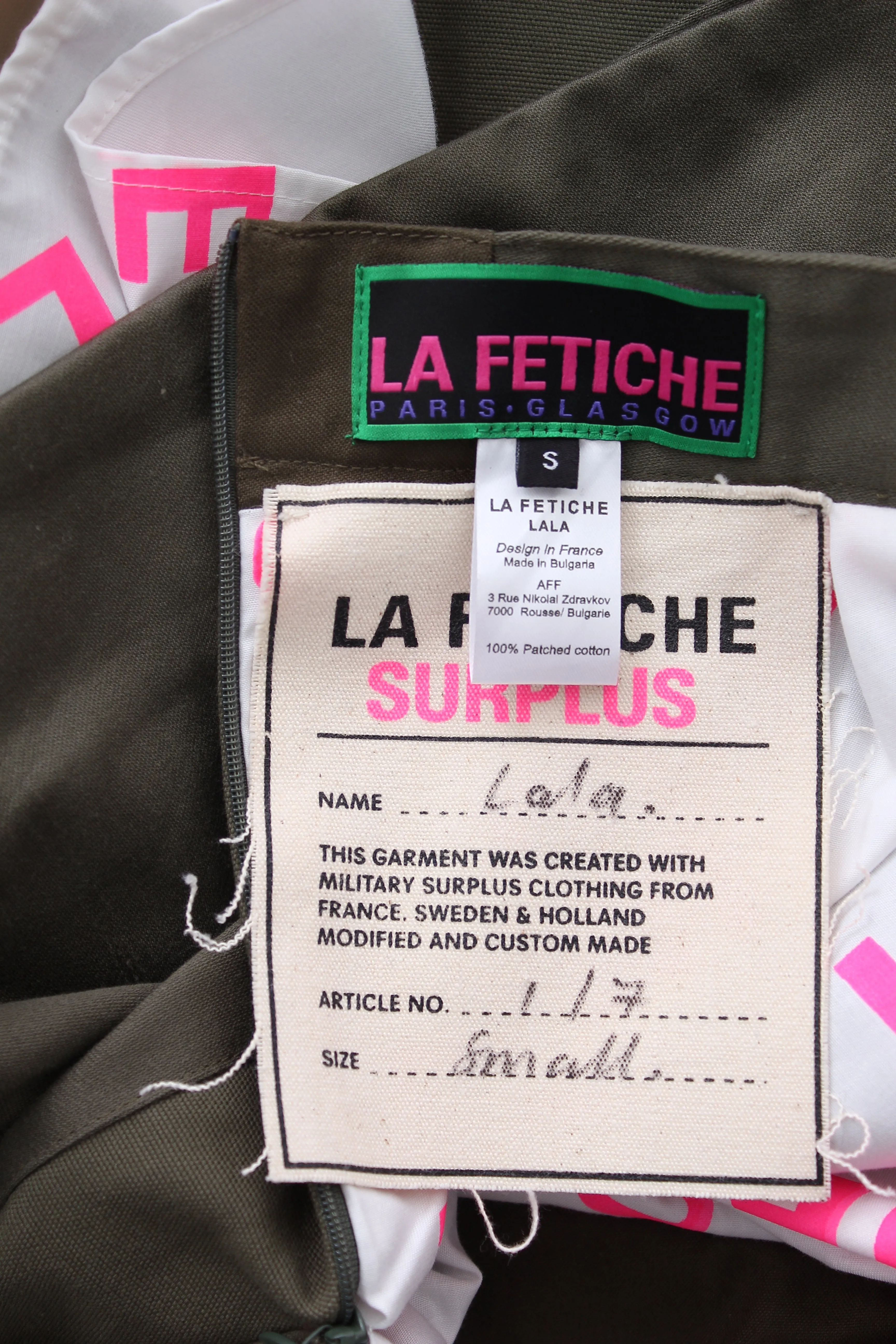 La Fetiche Lala Surplus Cotton Mini Skirt