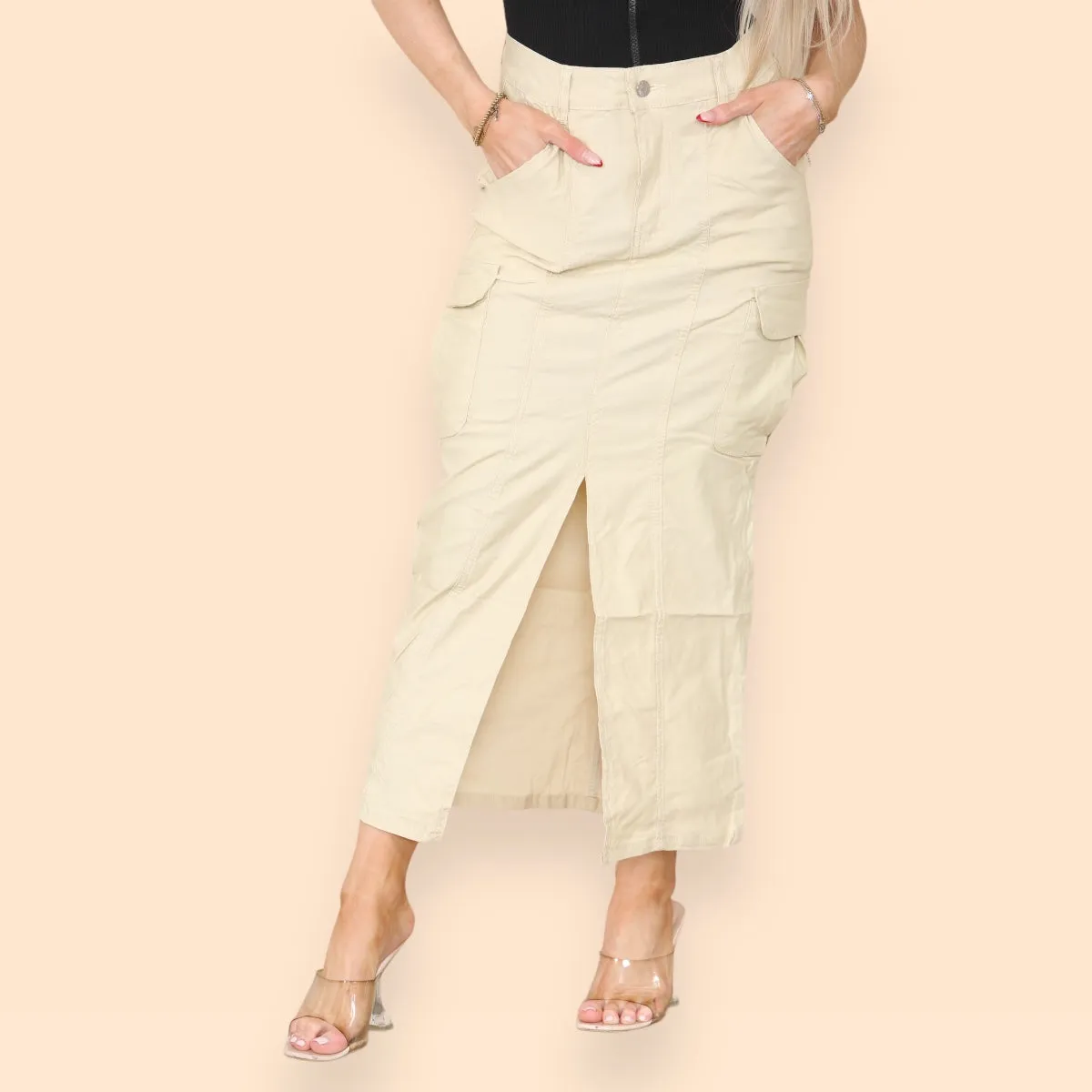 LADIES BEIGE LONG SKIRT