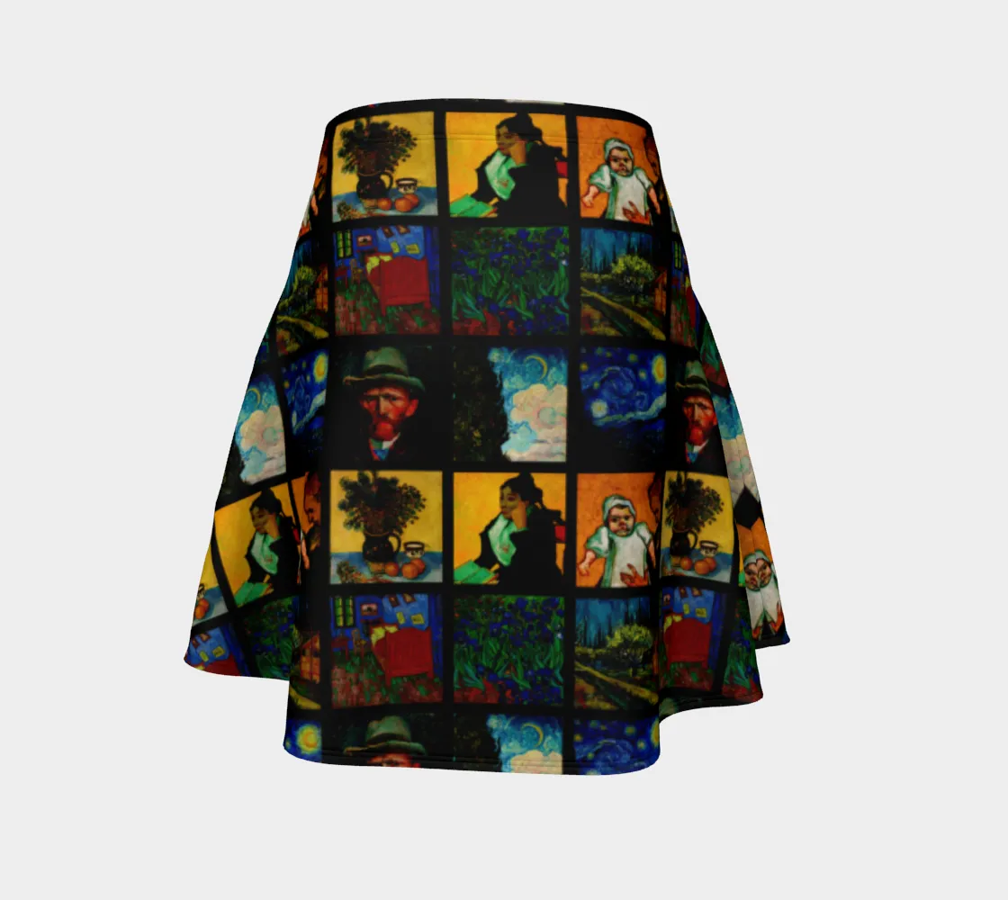 Let's Go Gogh Flare Skirt