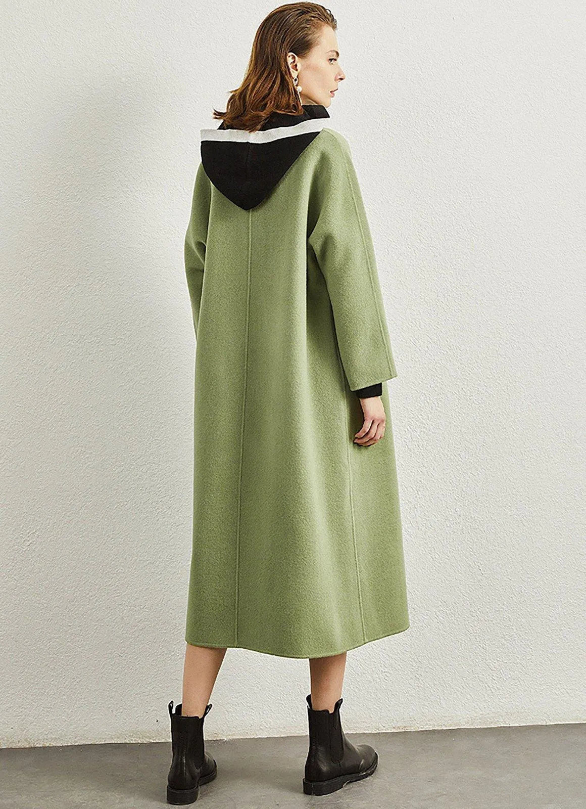 Light Green 100% Wool Coat