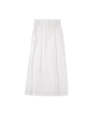 Linen Fly Front  Skirt