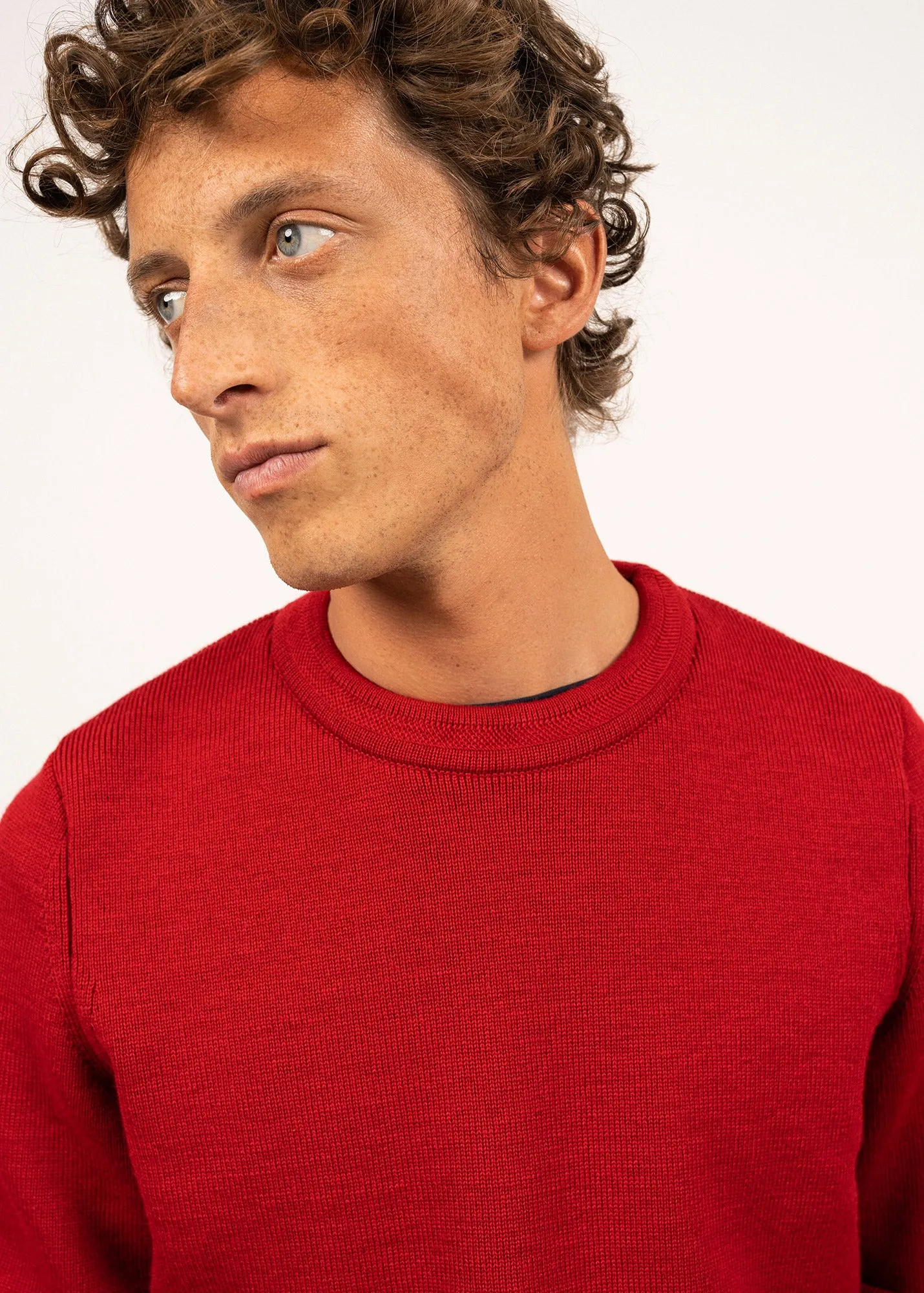 Locronan round neck jumper - in pure new wool (MEDOC)