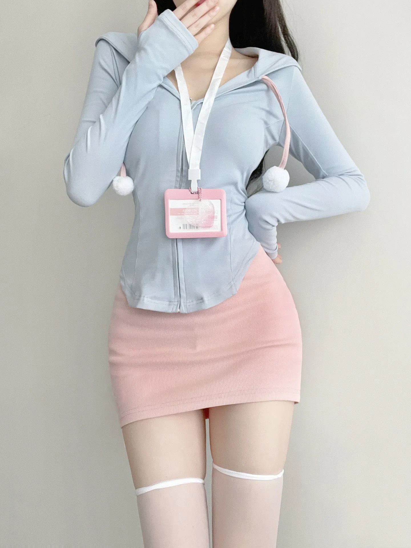 Long-sleeved sunscreen shirt   hip skirt PL53369