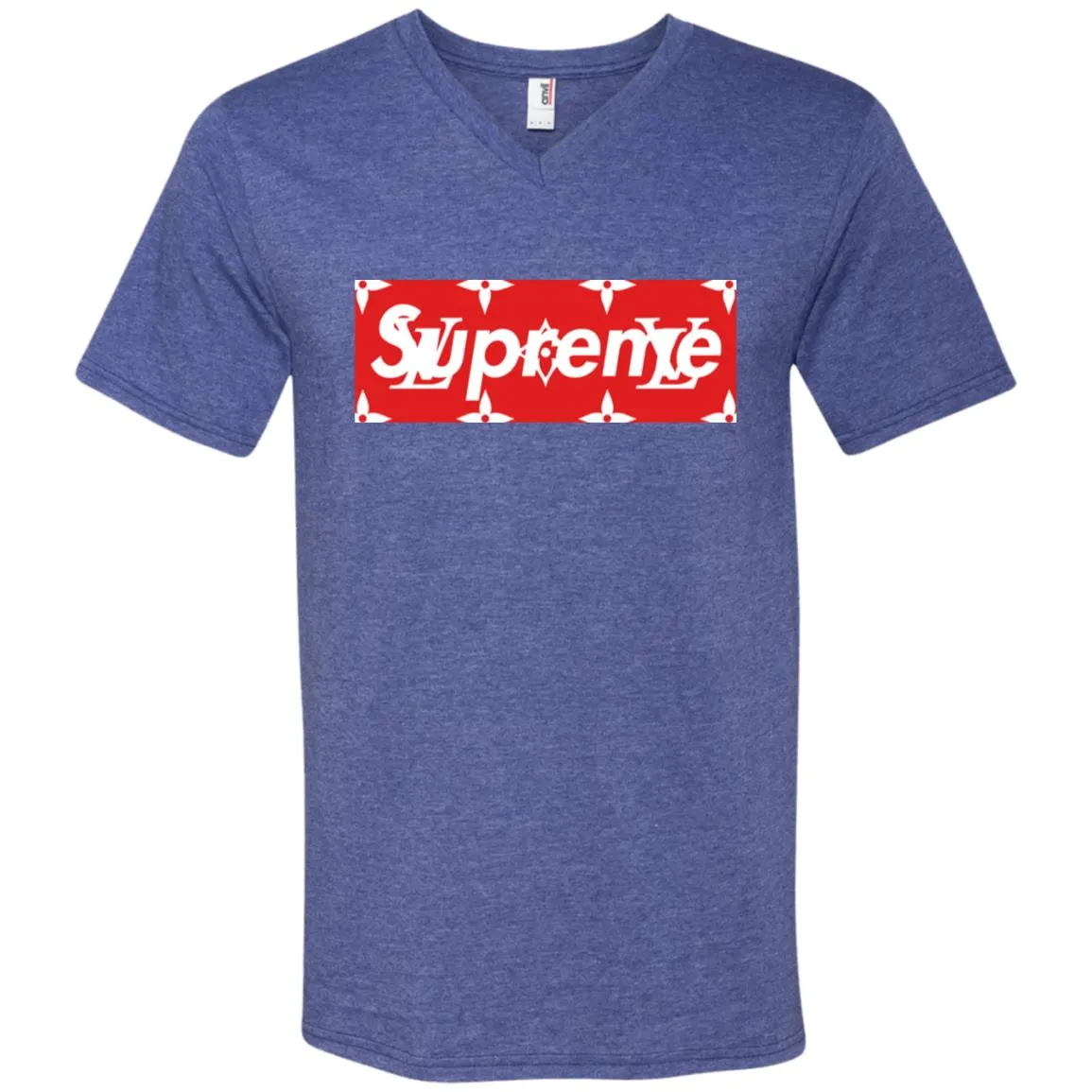 Louis Vuitton Box Supreme T-shirt Men V-Neck T-Shirt