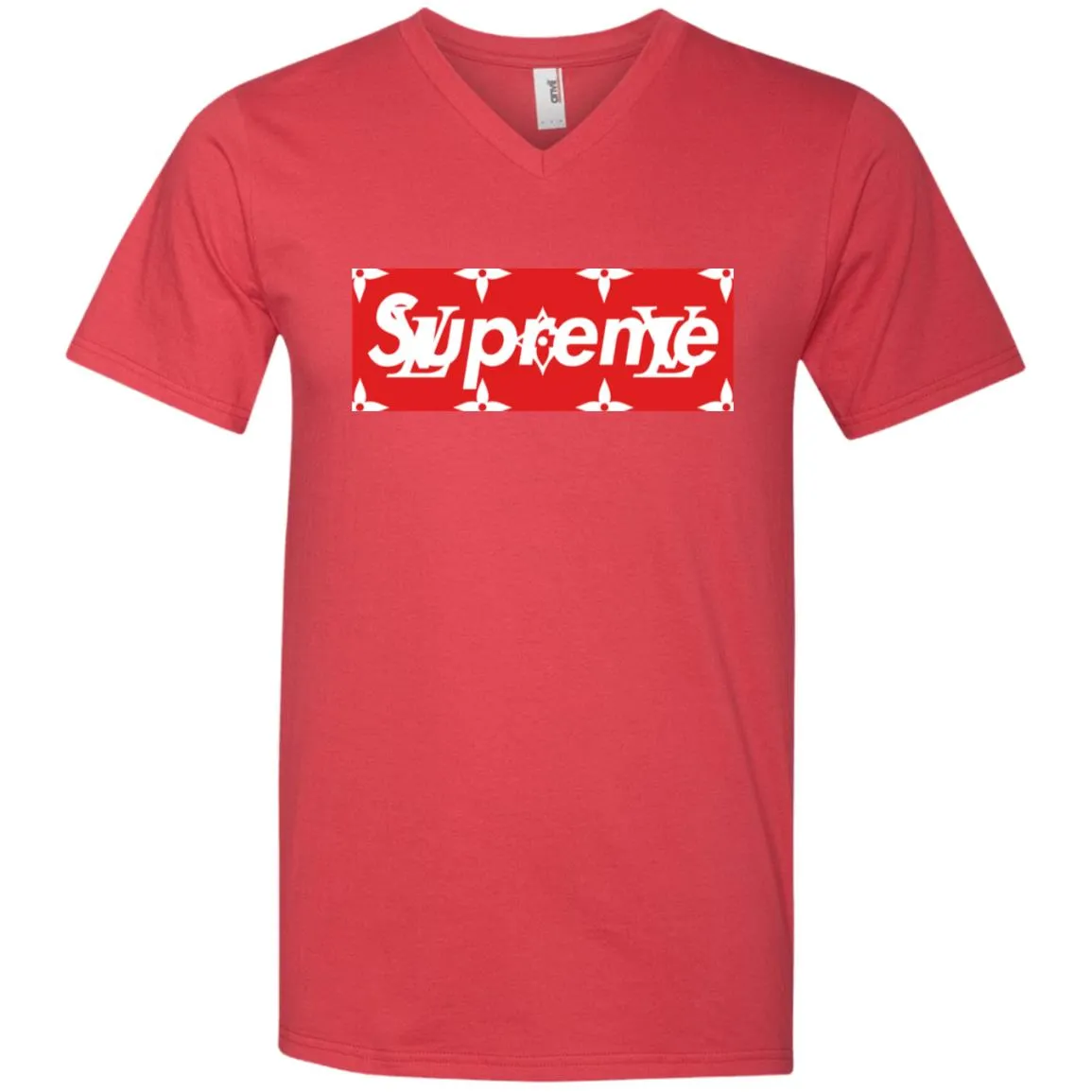 Louis Vuitton Box Supreme T-shirt Men V-Neck T-Shirt