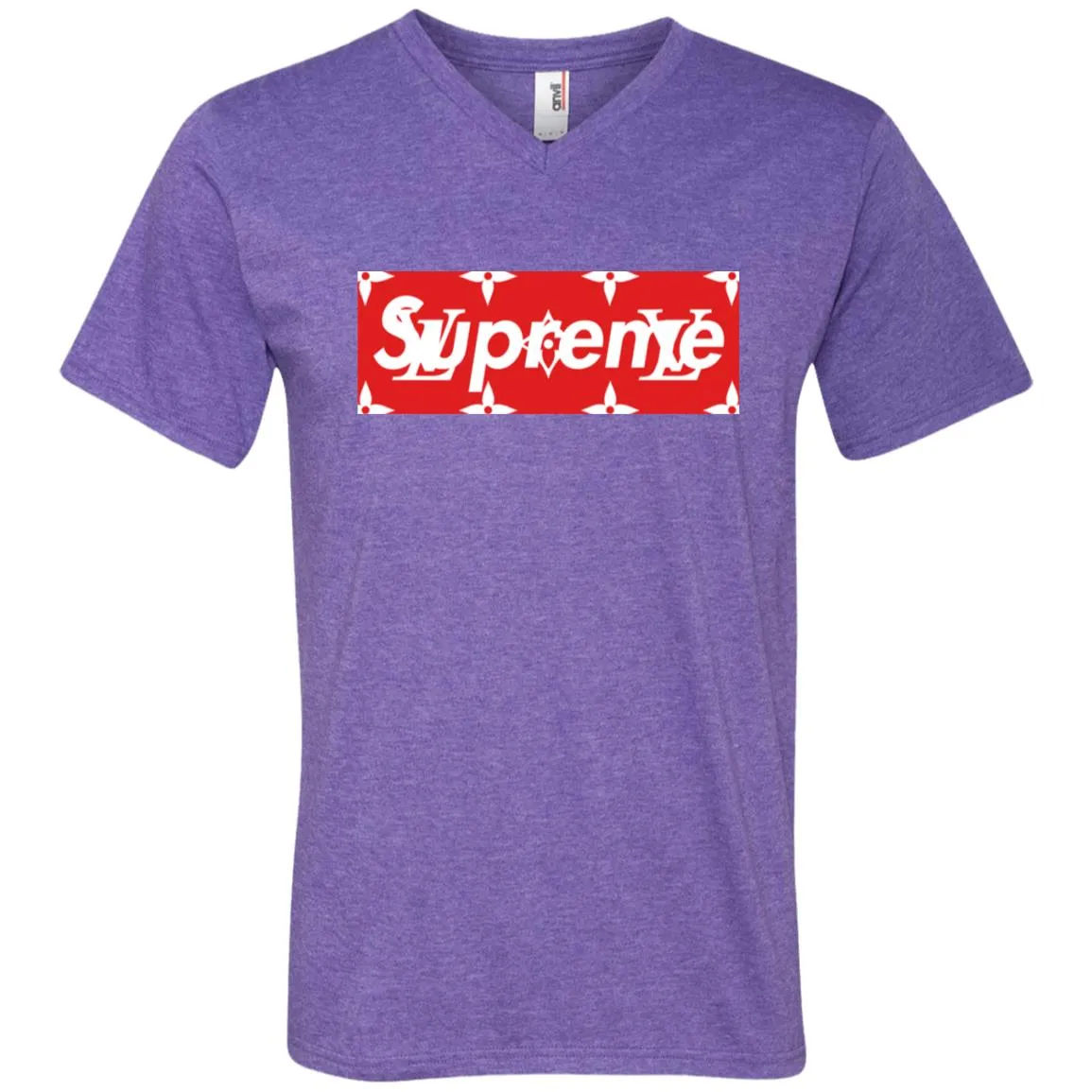 Louis Vuitton Box Supreme T-shirt Men V-Neck T-Shirt