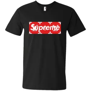 Louis Vuitton Box Supreme T-shirt Men V-Neck T-Shirt