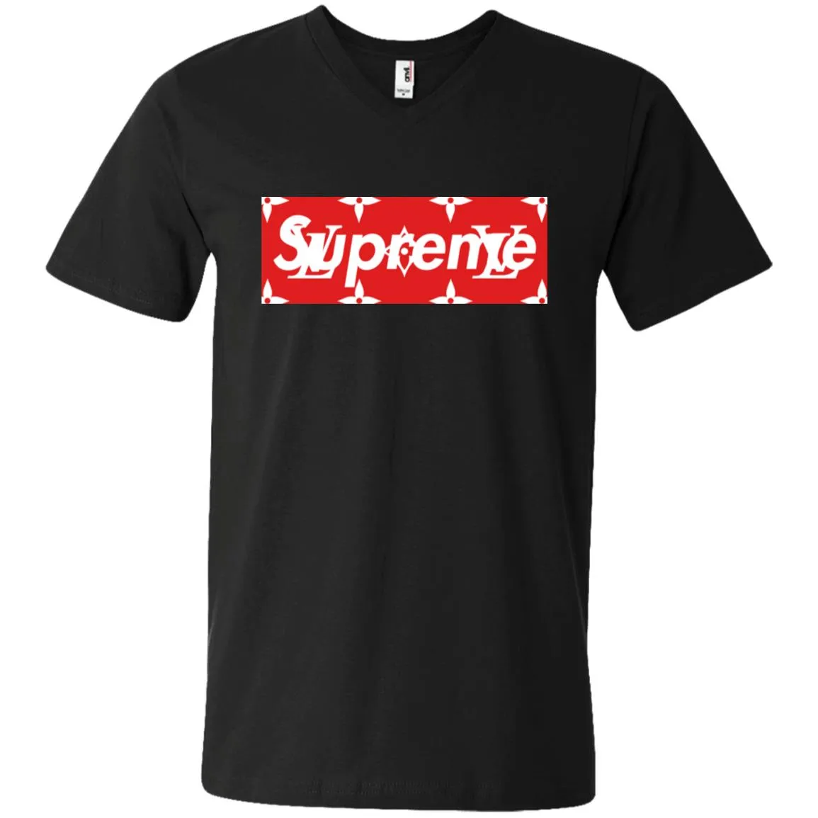 Louis Vuitton Box Supreme T-shirt Men V-Neck T-Shirt