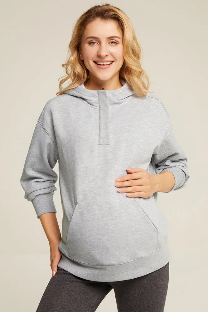 Maacie Maternity Ribbed Cuff Long Sleeve Hoodies