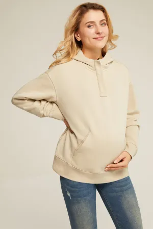 Maacie Maternity Ribbed Cuff Long Sleeve Hoodies