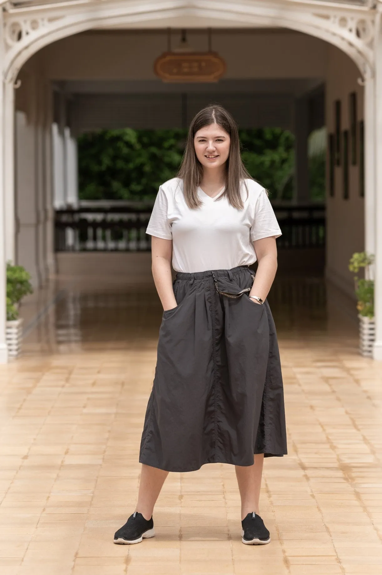 Macabi Slim Skirt - Charcoal