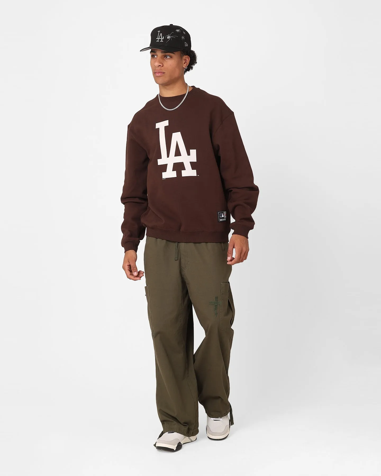 Majestic Athletic Los Angeles Dodgers Core Crewneck Sweatshirt Dark Oak